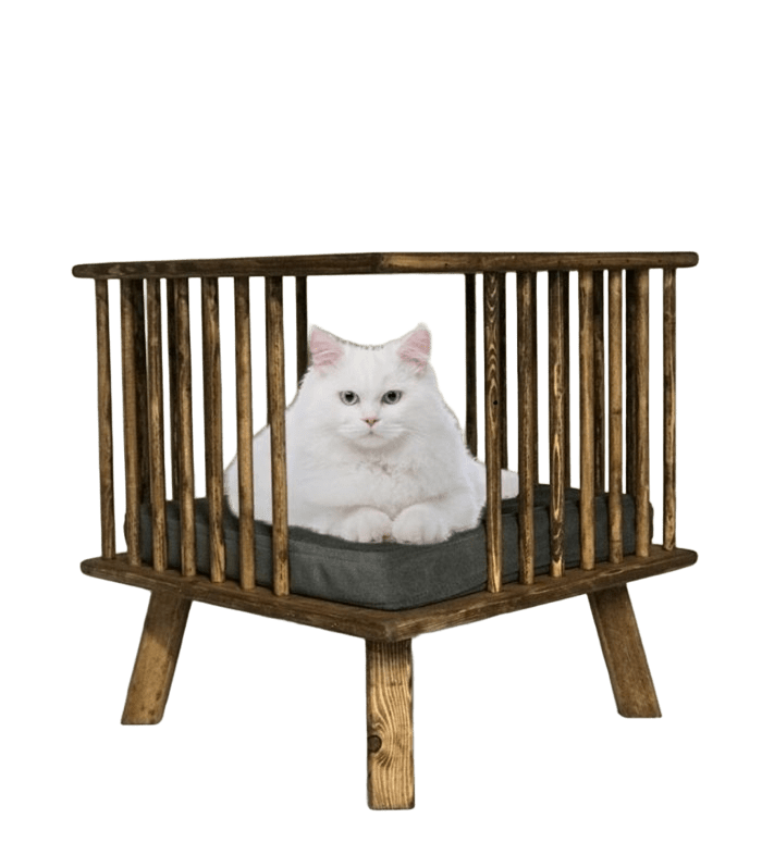 YAN SEHPA (AHŞAP DEKORATİF  KEDİ YATAĞI) 
